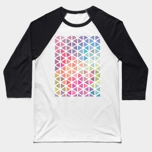 Geometric Fractal Triangles Bubblegum Rain Baseball T-Shirt